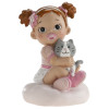 Figurine für Mädchen mit Katze 10 cm