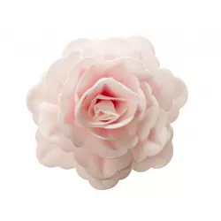 Essbare Zucker-Rose in riesiger Blüte, weiß-rosa aus essbarem Papier, 12,5 cm