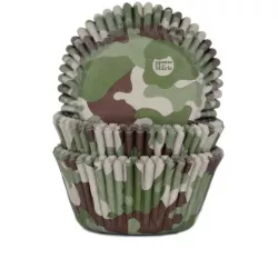 Cupcake-/Muffin-Förmchen army 50x33 mm