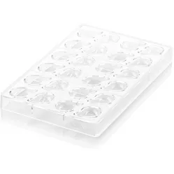 Professionelle Polycarbonatform für Pralinen COCCIA Tropfen / Träne 29x8ml