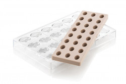 Professionelle Polycarbonat-Form für Pralinen Oval 24x8,5 ml