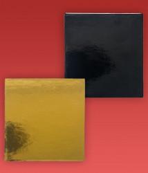 Unterlage Mini-Dessert 2400, 10x10 cm (gold-schwarz) 100 St.