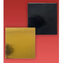 Unterlage Mini-Dessert 2400, 10x10 cm (gold-schwarz) 100 St.