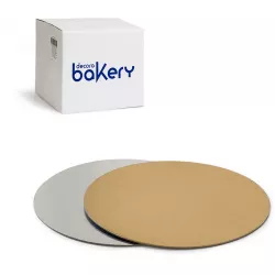Tortenunterlage 24 cm goldfarben, silberfarben