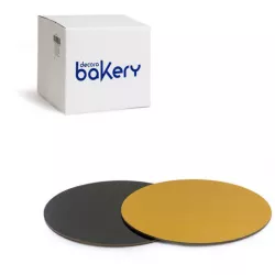 Tortengrundlage 24 cm 0,3 cm schwarz-goldrq