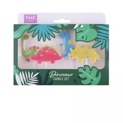 Deko-Kerzen für Kuchen 4 Stück Dino-Dinosaurier