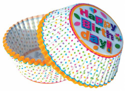 Muffinförmchen fröhliche Geburtstagsfeier Punkte (50 Stk.)