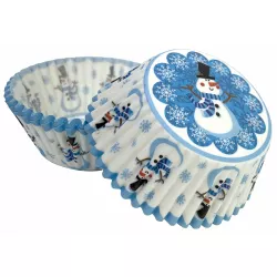 Keksförmchen für Muffins Schneemann (50 Stück)
