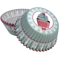 Cupcake-Muffinförmchen Motiv Cupcake Blau (50 Stück)