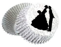 Hochzeits-Muffinförmchen Erster Kuss (50 Stück)