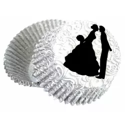 Hochzeits-Muffinförmchen Erster Kuss (50 Stück)