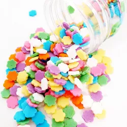 Zuckerdekor mit bunten Blüten, 8 mm, 55 g