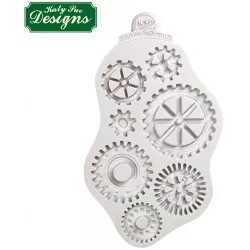 Silikonform „Distressed Cogs“ – Zahnräder, 16,5 × 10