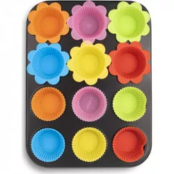 Orion Muffinform (für 12 Stück) + Silikon-Muffinförmchen (12 Stück)
