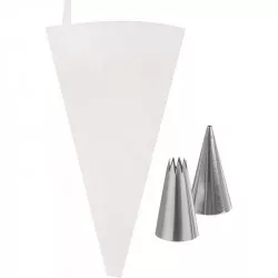 Konditor-Tülle Set, 2 Spitzen, Ø 30 cm