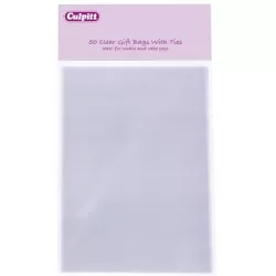 Cellophanbeutel mit silbernem Band 12x17 cm, 50 Stück