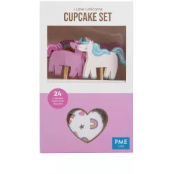 Cupcake-Set Einhörner, 24 Stück