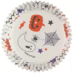 Mini-Muffinförmchen 48 Stück Geister und Kürbisse Halloween