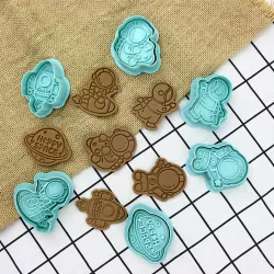 Ausstecher Welt, 6 Stück, 5 × 6 cm