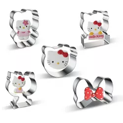 Ausstechformen „Hello Kitty“, 5 Stück, 6,5 x 7,5 cm
