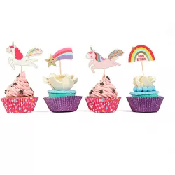 Muffinförmchen und Stecknadeln Unicorn 24 Stifte 24 Förmchen