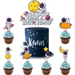 Spießchen für Kuchen Weltraum 7 Stücke