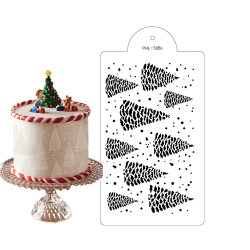 Stencil-Vorlage verschneite Bäumchen 40x21 cm