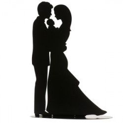 Metallfigur für die Hochzeitstorte Silhouette mit Baby