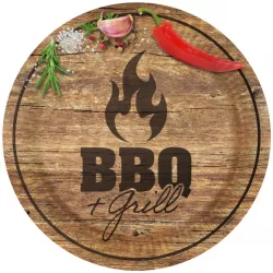 Pappteller zum Grillen 8 Stk 23 cm BBQ Grill