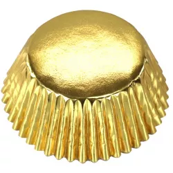 Blätterförmige Cupcake-Folienförmchen Gold 30 Stück