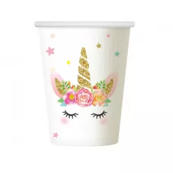 Papierbecher 266 ml 6 Stück Einhörner