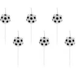 Satz Kerzen Fußballball 6 Stück 2,5 cm