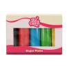 Farbige Rollfondants 5x100g schwarz, rot, blau, grün, gelb