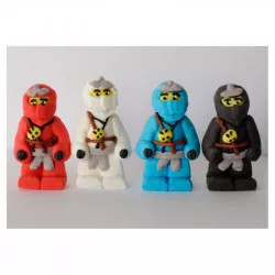 Zuckerfigur „Ninja Go“, 4 Stück, 3 × 6 cm