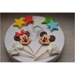 Süßes Mickey-Figurchen-Dekor für die Torte (2D-Anstecker)
