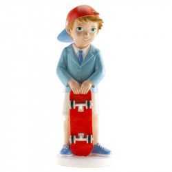 Figur auf der Torte Skateboarder 16 cm
