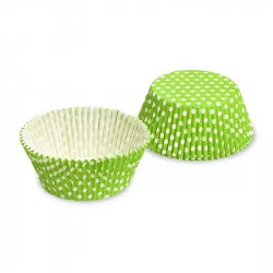 Süßwarenkorb weiß-gelb-grün mit Punkten 50x30mm 40 Stück