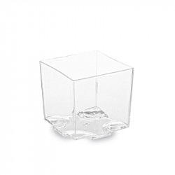 Fingerfood-Becher PS, quadratisch, transparent, 44x44x43 mm, 65 ml – 20 Stück