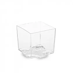 Fingerfood-Becher PS, quadratisch, transparent, 44x44x43 mm, 65 ml – 20 Stück