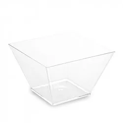 Fingerfood-Becher PS, quadratisch, transparent, 110x110x70 mm, 500 ml – 20 Stück