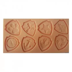 Silikonform „Paw Patrol“-Abzeichen, 4,5 × 5 cm