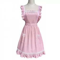 Küchen-Schürze hellrosa retro mit Blumenmuster