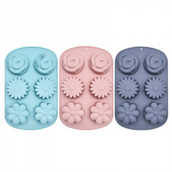 Silikonform Blume Farbe grau 1 Stück 27x17x3 cm