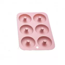 Silikon-Donut-Form 26 × 18 cm, Ø 7 cm, hellrosa