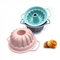 Silicone Gugelhupfform grau mit festem Rand 26x11 cm