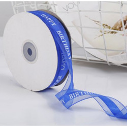 Happy Birthday Schleife 45m x2,5cm blau