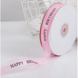 Happy Birthday Schleife 45m x2,5cm rosa