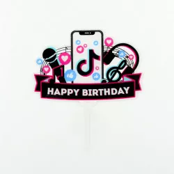 Zäichen an der Torte aus Kunststoff TikTok