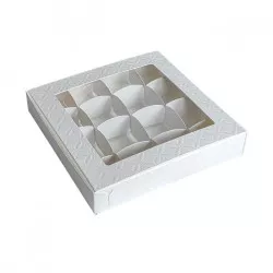 Schachtel+Gitter 3 cm mit Sichtfenster 16x16 cm, 10 Stück