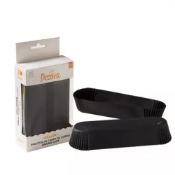 Papiertörtchenförmchen für Eclair 135x33x28mm schwarz 60 Stück